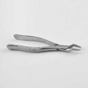 Professional medical-grade stainless steel lower root extraction forceps Fig. B3 with a textured ergonomic grip handle as shown in 10.jpg.