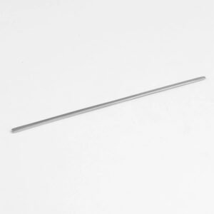 A long, slender stainless steel surgical probe or director rod with a smooth metallic finish, isolated on a clean white background as shown in 118.jpg.