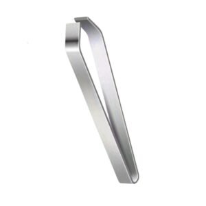 Professional stainless steel eyebrow tweezers featuring a wide, square flat tip design with flush closing edges, constructed from a single piece of bent satin-finished metal, shown in 125_2.jpg against a clean white background.