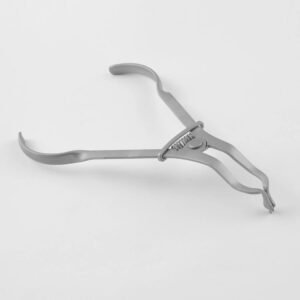 A medical-grade surgical stainless steel Ainsworth style rubber dam punch featuring a rotating multi-hole selector wheel, sharp punch pin, active leaf spring, and cross-hatched textured handles isolated on a solid white background.