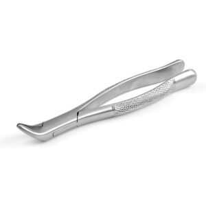 Professional medical-grade stainless steel lower root extraction forceps Fig. 33 featuring a textured ergonomic grip handle as shown in 20.jpg.