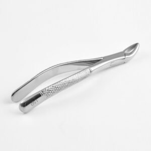 Professional medical-grade stainless steel universal upper extraction forceps Fig. 150 with a textured ergonomic grip handle as shown in 23.jpg.
