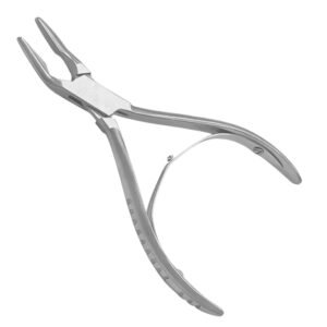 Premium medical-grade stainless steel surgical bone cutting forceps with angled jaws and a double-action spring mechanism for orthopedic procedures.